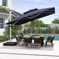 Ombrelle d'extérieur, parapluie de patio noir, plusieurs couleurs, peut être personnalisé, ventilation à 2021, durable et de haute qualité