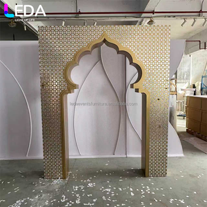 LEDA yeni stil dekor akrilik çerçeve altın ayna düğün zemin giriş kapısı ve sahne için - Product Image 3