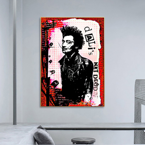 Guanjun cartel rojo y negro Punk música pared arte "<span class=keywords><strong>DALI</strong></span>'s Not Dead" cantante lienzo impresiones pintura - Product Image 1