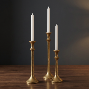 Antique <b>Brass</b> Taper Candle <b>Holder</b> Luxury Vintage Table Centerpiece for Home Interior Wedding Festival Hotel and Gift Collection - Product Image 2
