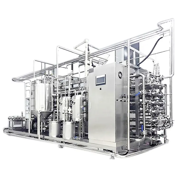 UHT Vegetable Soup Sterilization Equipment Fruit Juice Milk Instantaneous Tubular Pasteurizer