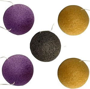 Grande éponge konjac naturelle au charbon de bois japonais pour le visage - Product Image 2