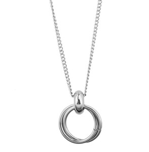 패션 케이팝 스타 목걸이 체인 원형 링 스테인리스 스틸 남녀 공용 주얼리 목걸이 - Product Image 2
