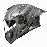 Casque de moto respirant intégral avec visière solaire ventilée, doublure lavable, homologué DOT, pour toutes les saisons