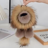 Porte-clés en peluche lion mignon, breloque de sac en peluche douce, jouet en peluche, cadeau, pendentif