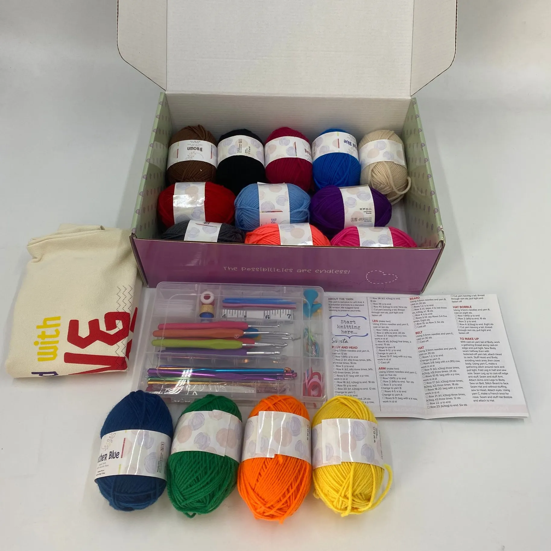 Let's Knit Together DIY Crochet Kit for Beginners with Crochet Hooks Yarn for Crocheting 74 Pieces