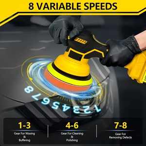 Battery-Powered Palm Set 6-Speed Variable 20V 20 Sanding Sheets Removable Dust Bag Included for <b>Woodworking</b> Sanding - Product Image 2