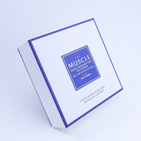 Boîte rigide personnalisée bleue et blanche en deux parties (base et couvercle) avec insert moulé pour produits cosmétiques et de soin de la peau