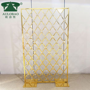 ฉากหลังงานแต่งงานสแตนเลสสีทองดีไซน์หรูหราพร้อมโลโก้สั่งทำสำหรับจัดแสดงงานปาร์ตี้ - Product Image 4