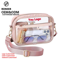 Sac de sport transparent pour l'extérieur, avec bandoulière en léopard, sac à bandoulière amovible en PVC, fabrication OEM ODM