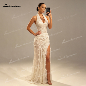 Lakshmigown <span class=keywords><strong>Abiti</strong></span> <span class=keywords><strong>da</strong></span> sera moderni <span class=keywords><strong>a</strong></span> <span class=keywords><strong>tubino</strong></span> con scollo all'americana, applicazioni floreali e spacco alto, <span class=keywords><strong>abiti</strong></span> <span class=keywords><strong>da</strong></span> sera formali personalizzabili per feste - Product Image 5