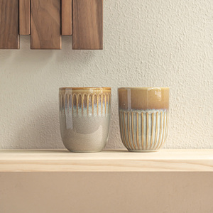 Vaso Reutilizable de Cerámica Ecológico Estilo Japonés Vintage de 260 ml, Diseño Japandi para Cafeterías, Restaurantes y Hoteles, Modelo ODM - Product Image 3