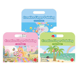 Kit de peinture au doigt créatif Memory Cat pour enfants 3+ ans, jouet éducatif DIY, artisanat artistique, design portable, thèmes animaux, plantes et vie naturelle - Product Image 1