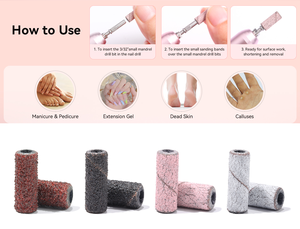 Lot de 100 bandes abrasives pour ponceuse à ongles, grains 80, 120, 180, 240, rondes, pour limes à ongles en acrylique et gel - Product Image 4