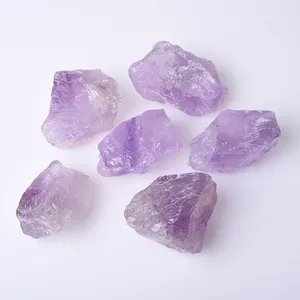 Natural semi-precious stone crafts Raw Amethyst Rock Quartz Healing Stones Rough Amethyst Crystal For Fengshui