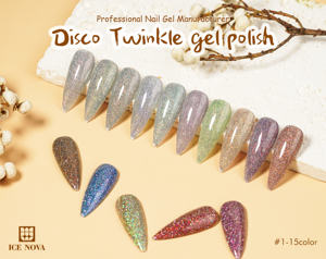 Esmalte <span class=keywords><strong>de</strong></span> Uñas en Gel con Brillo Disco <span class=keywords><strong>de</strong></span> 20 Colores, Textura Suave y Cremosa con Brillante Purpurina Estelar, Excelente Cobertura - Product Image 3