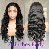 Perruque sans colle 6x6 HD Lace, cheveux humains vierges ondulés, pré-épilée, noir naturel, avec closure 13x4 Lace pour femmes
