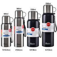 Thermos en acier inoxydable 304 grande capacité pour hommes et enfants avec séparation pour le thé 1500ML 1200ML 800ML 600ML