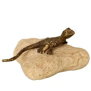 Lagarto de fundición adornos de hierro forjado para decoración del hogar decoración de jardín al aire libre