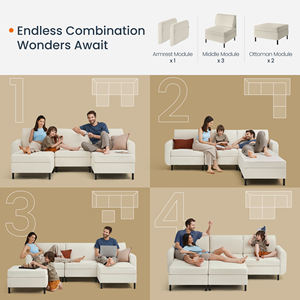 <span class=keywords><strong>SONGMICS</strong></span> <span class=keywords><strong>HOME</strong></span> grand canapé moelleux ensemble meubles blanc canapé modulable canapé U forme salon canapé ensemble - Product Image 2