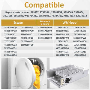 <span class=keywords><strong>Filtre</strong></span> à charpie pour sèche-<span class=keywords><strong>linge</strong></span> électrique <span class=keywords><strong>Whirlpool</strong></span>, authentique FSP OEM 783903641739 279838, 240V 5400W - Product Image 4