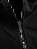 Ensemble deux pièces veste à capuche zippée intégrale et pantalon large avec bande réfléchissante noire, imperméable, coupe-vent, streetwear, décontracté et élégant