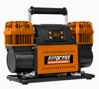 Compresseur de pneu à câble 12V/24V 300LSH/MIN robuste avec double cylindre Compresseur d'air pour voiture Gonfleur de pneu pour voiture