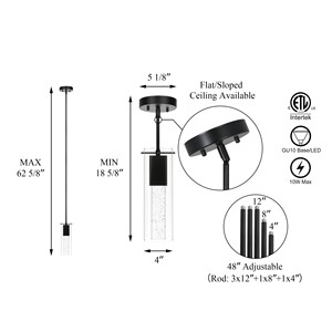 Suspension moderne pour îlot de cuisine et salle à manger, abat-jour en verre noir mat, luminaires suspendus au plafond pour <span class=keywords><strong>chevet</strong></span> - Product Image 4