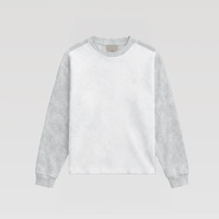 T-shirt à manches longues en coton gaufré chaud 100 % coton, col rond, personnalisé avec impression sérigraphique, pour homme
