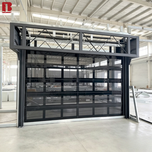 Porte sectionnelle <span class=keywords><strong>automatique</strong></span> Bolang à haute vitesse, gain de place, cadre en aluminium moderne, porte de <span class=keywords><strong>garage</strong></span> en verre transparent à vue complète - Product Image 1