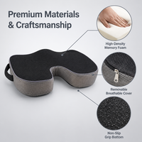 Coussin de siège en mousse à mémoire de forme antidérapant pour le soulagement de la sciatique prend en charge la chaise de bureau de voiture coccyx oreillers à la maison coussins de siège