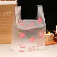 Aanpasbare roze perzikhartvormige tas met zijvouwen, recycleerbaar, voor fruit en afval, gemaakt van PE-plastic