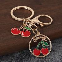 Leuke legering mode fruit sleutelhanger watermeloen aardbei kers hanger creatieve tas charme student rugzak paar handtas