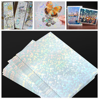 Film de stratifié à froid auto-adhésif semi-transparent holographique très brillant de taille A4 matériaux d'affiche résistants aux UV résistants à l'eau