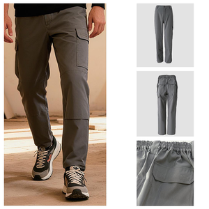 بنطلون عمل متعدد الجيوب مخصص بالجملة مع تعزيزات، قماش قطني بارد 80% بوليستر 20% قطن - Product Image 1