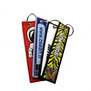 Porte-clés promotionnels de broderie d'anime de mode en gros Porte-clés de logo de tissu de drapeau personnalisé avec porte-clés brodé - Product Image 6