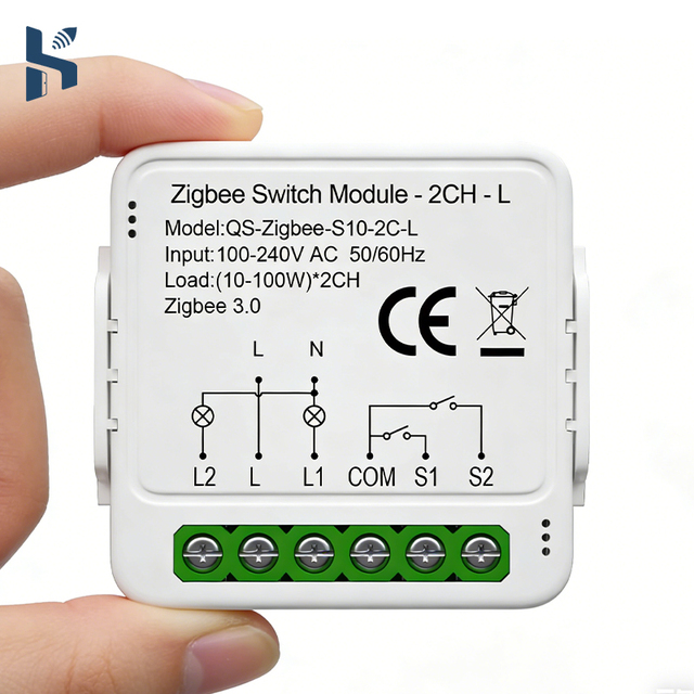 Zigbee 3.0 No Neutral Smart Switch Module 100~240V with Capacitor or Bypass for Retrofit