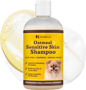 Shampoo à l'avoine personnalisé avec logo pour chiens à peau sensible, shampooing <span class=keywords><strong>anti</strong></span>-démangeaisons pour chiens, shampooing désodorisant et bio hypoallergénique pour animaux de compagnie - Product Image 1