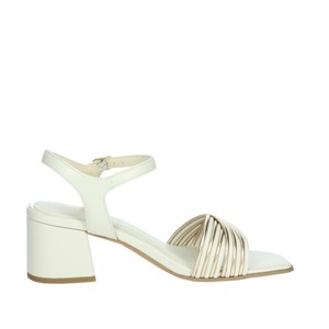 Comode ed eleganti sandali con tacco nero/oro 2 28381 42 scarpe da sposa a punta quadrata con tomaia in pelliccia e soletta in PVC per l'estate - Product Image 4
