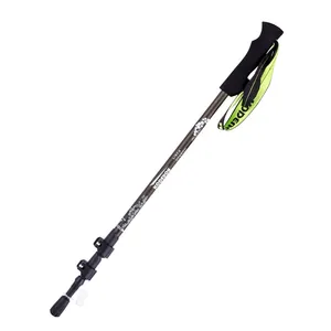 Outdoor Carbon Fiber Walking Stick With 3 Retractable Outer Locks Folding Cane And Camping Hiking Equipment