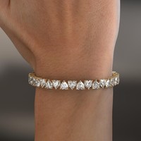 Bracelet tennis en diamant de laboratoire taille cœur certifié IGI, or 10K 14K 18K blanc jaune, bijoux fins en gros