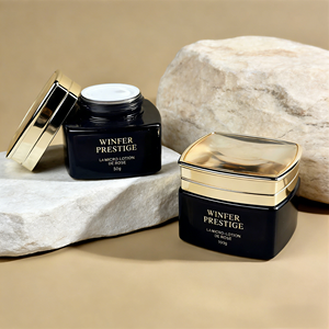 צנצנת זכוכית ריקה 50/100 גרם מכסה מצופה אלקטרוליטית גימור מבריק אריזת קוסמטיקה פרימיום בקבוקי טיפוח עור צנצנת קוסמטיקה יוקרתית מזכוכית - Product Image 3