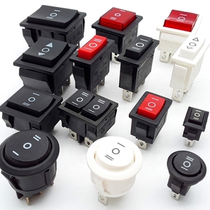 สวิตช์โยก KCD1-201 23มม. สวิตช์เปิดปิด6A 10A 3ขา2ตำแหน่งสวิทช์สีแดงกลมสว่าง - Product Image 3