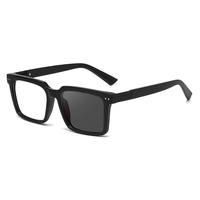 Lunettes de soleil photochromiques carrées personnalisées Partagas Fashion avec logo, charnière à ressort, protection anti-lumière bleue UV400 pour hommes