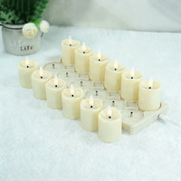 Bougie électrique LED en plastique écologique rechargeable par USB avec flamme 3D réaliste et télécommande pour la maison, Noël, Pâques