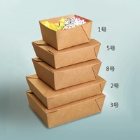 Boîte en papier kraft biodégradable pour poulet frit, boîte en papier kraft pour fruits, emballage alimentaire pour salades