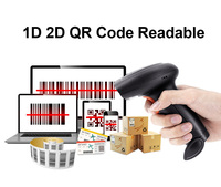 Lecteur de codes-barres sans fil 2D H4W H4B KEFAR, lecteur de codes-barres filaire portable, scanner de codes QR PDF pour supermarché, entrepôt