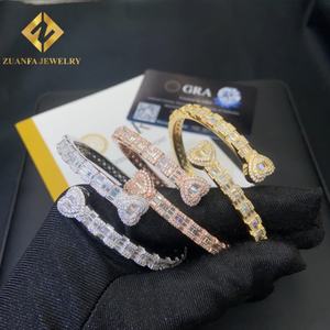 Nuevo Diseño de Brazalete de Moissanita con Forma de Corazón, Plata 925, Pasa el Test de Diamantes, Brazalete de Moissanita para Mujer con Certificación GRA - Product Image 2