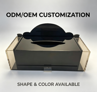 Distributeur de serviettes, corps noir brillant, pour table de restaurant, support pour commandes en gros, capacité pour une pile de serviettes pliées