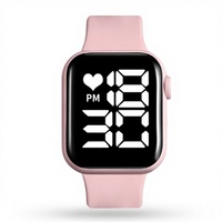 Montre électronique numérique LED de sport à bouton-poussoir, unisexe, pour étudiants, femmes et hommes, vente en gros